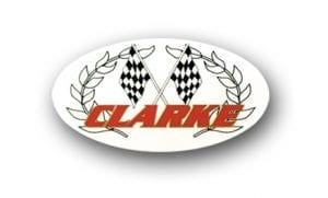 “CLARKE” Clear SM Oval Sticker (2 x 3.5) #CD8