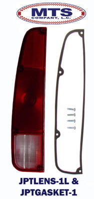 JEEP J-SERIES PU 1973-1987 LEFT SIDE TAIL LIGHT LENS W/ GASKET & 4 SCREWS