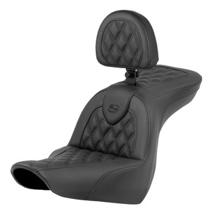 Saddlemen Road Sofa Lattice Stitch Seat - Harley-Davidson Low Rider FXLR/FXLRS/FXLRST/Sport Glide FLSB (2018-2026) (With Backrest)
