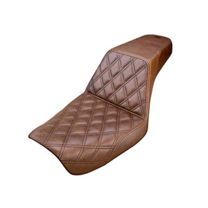 Saddlemen Step-Up Brown Front Lattice Stitch Seat - Harley-Davidson FXD Dyna (2004-2005)