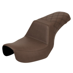 Saddlemen Step-Up Brown Rear Lattice Stitch Seat - Harley-Davidson FXD/FXDWG/FLD Dyna (2006-2017)
