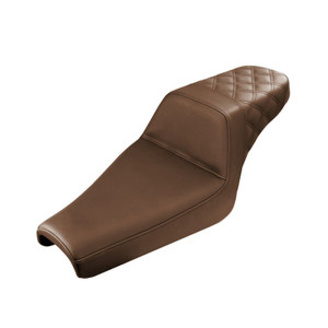 Saddlemen Step-Up Brown Rear Lattice Stitch Seat - Harley-Davidson XL Sportster 4.5 Gal Tank (2004-2020)