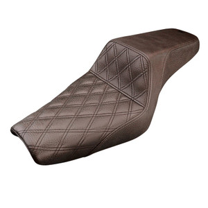 Saddlemen Step-Up Brown Front Lattice Stitch Seat - Harley-Davidson XL Sportster 4.5 Gal Tank (2004-2020)