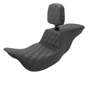 Saddlemen Tour Step-Up Front Lattice Stitch Seat - Harley-Davidson FLHR/FLHT/FLHX/FLTR Touring (2008-2025) (With Backrest)