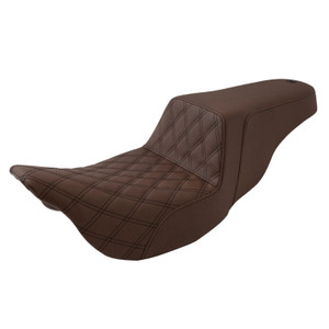 Saddlemen Step-Up Brown Front Lattice Stitch Seat - Harley-Davidson FLHR/FLHT/FLHX/FLTR Touring (2008-2025)