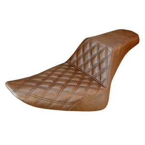 Saddlemen Step-Up Brown Front Lattice Stitch Seat - Harley-Davidson FXS Blackline/FLS Softail Slim/FLSS Softail Slim S (2011-2017)