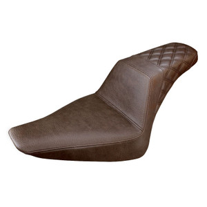 Saddlemen Step-Up Brown Rear Lattice Stitch Seat - Harley-Davidson FXS Blackline/FLS Softail Slim/FLSS Softail Slim S (2011-2017)