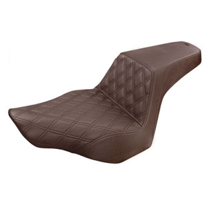 Saddlemen Step-Up Brown Front Lattice Stitch Seat - Harley-Davidson FXSB Breakout (2013-2017)