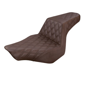 Saddlemen Step-Up Brown Front & Rear Lattice Stitch Seat - Harley-Davidson FXSB Breakout (2013-2017)