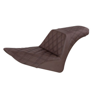 Saddlemen Step-Up Brown Front & Rear Lattice Stitch Seat - Harley-Davidson FXS Blackline/FLS Softail Slim/FLSS Softail Slim S (2011-2017)