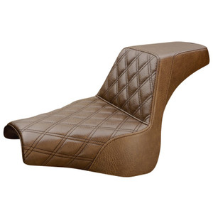 Saddlemen Step-Up Brown Front Lattice Stitch Seat - Harley-Davidson FXFB/FXFBS Fat Bob (2018-2024)