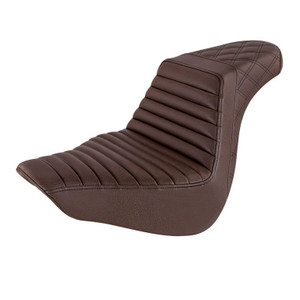 Saddlemen Step-Up Brown Tuck & Roll and Lattice Stitch Seat - Harley-Davidson Fat Boy FLFB/FLFBS/Breakout (2018-2026)
