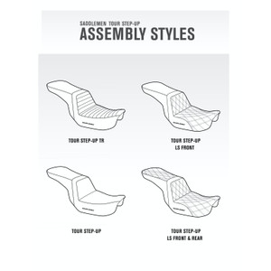 Saddlemen Tour Step-Up Front & Rear Lattice Stitch Seat - Harley-Davidson Low Rider FXLR/FXLRS/FXLRST/Sport Glide FLSB (2018-2026)