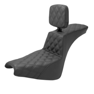 Saddlemen Tour Step-Up Front & Rear Lattice Stitch Seat - Harley-Davidson Street Bob FXBB/FXBBS/Standard FXST (2018-2026) (With Backrest)