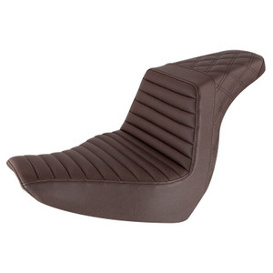 Saddlemen Step-Up Brown Tuck & Roll and Lattice Stitch Seat - Harley-Davidson Low Rider FXLR/FXLRS/FXLRST/Sport Glide FLSB (2018-2026)
