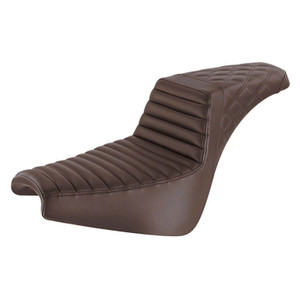 Saddlemen Step-Up Brown Tuck & Roll and Lattice Stitch Seat - Harley-Davidson Street Bob FXBB/FXBBS/Standard FXST (2018-2026)