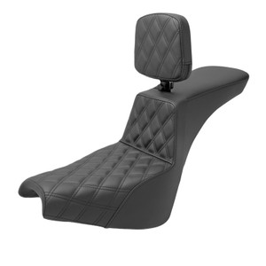 Saddlemen Tour Step-Up Front Lattice Stitch Seat - Harley-Davidson Street Bob FXBB/FXBBS/Standard FXST (2018-2026) (With Backrest)