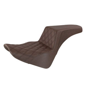 Saddlemen Step-Up Brown Front Lattice Stitch Seat - Harley-Davidson Softail FLDE/FLHC/FLHCS/FLSL (2018-2026)