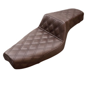 Saddlemen Step-Up Brown Front & Rear Lattice Stitch Seat - Harley-Davidson XL Sportster (1979-2003)