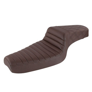 Saddlemen Step-Up Brown Tuck & Roll and Lattice Stitch Seat - Harley-Davidson XL Sportster (1979-2003)