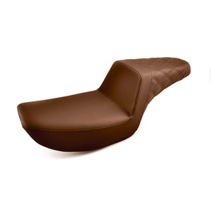 Saddlemen Step-Up Brown Rear Lattice Stitch Seat - Harley-Davidson FXR (1982-2000)
