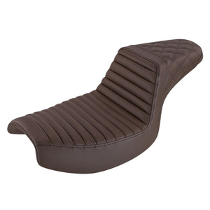 Saddlemen Step-Up Brown Tuck & Roll and Lattice Stitch Seat - Harley-Davidson FXR (1982-2000)