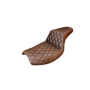 Saddlemen Step-Up Brown Front Lattice Stitch Seat - Harley-Davidson FXR (1982-2000)
