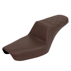 Saddlemen Step-Up Brown Rear Lattice Stitch Seat - Harley-Davidson FXD Dyna (1996-2003)
