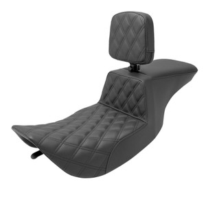 Saddlemen Tour Step-Up Front Lattice Stitch Seat - Harley-Davidson FLHR/FLHX Touring (1997-2007) (With Backrest)