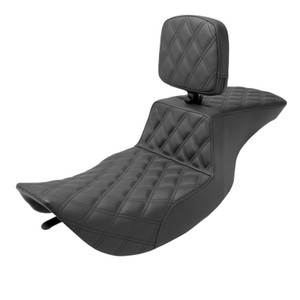 Saddlemen Tour Step-Up Front & Rear Lattice Stitch Seat - Harley-Davidson FLHR/FLHX Touring (1997-2007) (With Backrest)