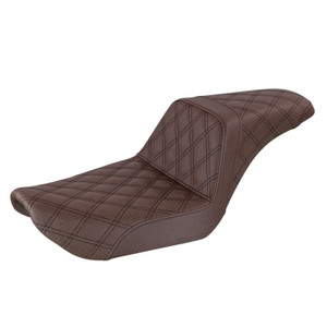 Saddlemen Step-Up Brown Front & Rear Lattice Stitch Seat - Harley-Davidson FXD Dyna (1996-2003)