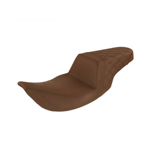 Saddlemen Step-Up Brown Rear Lattice Stitch Seat - Harley-Davidson FLHR/FLHX Touring (1997-2007)
