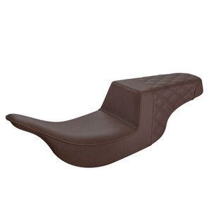 Saddlemen Step-Up Brown Rear Lattice Stitch Seat - Harley-Davidson FLHT/FLTR Touring (1997-2007)