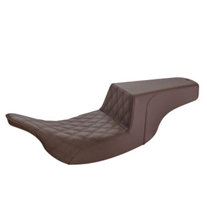 Saddlemen Step-Up Brown Front Lattice Stitch Seat - Harley-Davidson FLHT/FLTR Touring (1997-2007)
