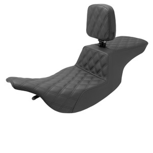Saddlemen Tour Step-Up Front & Rear Lattice Stitch Seat - Harley-Davidson FLHT/FLTR Touring (1997-2007) (With Backrest)