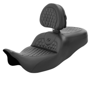 Saddlemen Road Sofa Honeycomb Stitch Seat - Harley-Davidson FLHR/FLHT/FLHX/FLTR Touring (2008-2025)