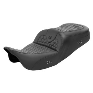 Saddlemen Road Sofa Honeycomb Stitch Heated Seat - Harley-Davidson FLHR/FLHT/FLHX/FLTR Touring (2008-2025)