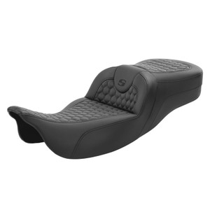 Saddlemen Road Sofa Honeycomb Stitch Extended Reach Seat - Harley-Davidson FLHR/FLHT/FLHX/FLTR Touring (2008-2025)
