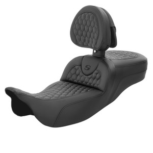 Saddlemen Road Sofa Honeycomb Stitch Extended Reach Seat - Harley-Davidson FLHR/FLHT/FLHX/FLTR Touring (2008-2025)