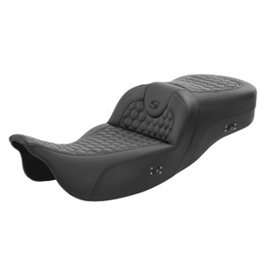 Saddlemen Road Sofa Honeycomb Stitch Heated Extended Reach Seat - Harley-Davidson FLHR/FLHT/FLHX/FLTR Touring (2008-2025)