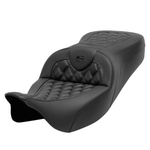 Saddlemen Road Sofa Lattice Stitch Carbon Fiber Look Seat - Harley-Davidson FLHR/FLHT/FLHX/FLTR Touring (2008-2024)