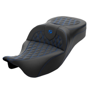 Saddlemen Road Sofa King Lattice Stitch Extended Reach Colored Stitch Seat - Harley-Davidson FLHR/FLHT/FLHX/FLTR Touring (2008-2025)