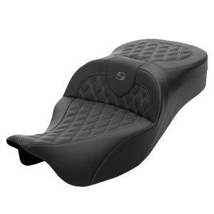 Saddlemen Road Sofa King Lattice Stitch Extended Reach Colored Stitch Seat - Harley-Davidson FLHR/FLHT/FLHX/FLTR Touring (2008-2025)