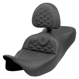 Saddlemen Road Sofa Tri-Gripper Seat - Harley-Davidson FLHR/FLHT/FLHX/FLTR Touring (2008-2025) (With Backrest)