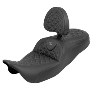 Saddlemen Road Sofa Tri-Gripper Colored Stitch Seat - Harley-Davidson FLHR/FLHT/FLHX/FLTR Touring (2008-2025) (With Backrest)