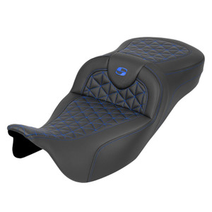 Saddlemen Road Sofa Tri-Gripper Extended Reach Colored Stitch Seat - Harley-Davidson FLHR/FLHT/FLHX/FLTR Touring (2008-2025)