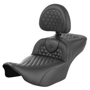 Saddlemen Road Sofa Honeycomb Stitch Extended Reach Seat - Harley-Davidson Road Glide/Street Glide/CVO Road Glide/CVO Street Glide (2023-2026)