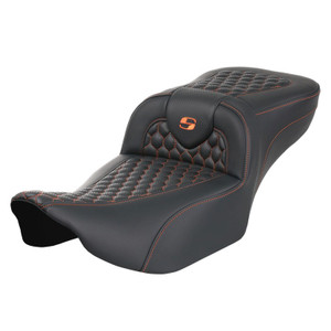 Saddlemen Road Sofa Honeycomb Stitch Extended Reach Colored Stitch Seat - Harley-Davidson Road Glide/Street Glide/CVO Road Glide/CVO Street Glide (2023-2026) (Without Backrest)