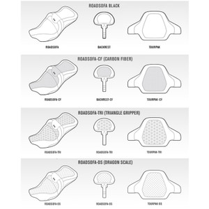Saddlemen Road Sofa Honeycomb Stitch Colored Stitch Seat - Harley-Davidson Road Glide/Street Glide/CVO Road Glide/CVO Street Glide (2023-2026) (Without Backrest)