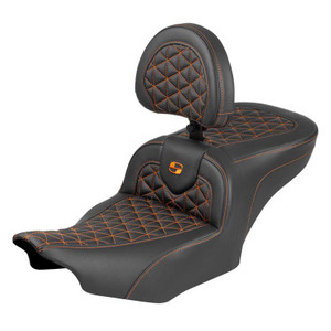 Saddlemen Road Sofa Tri-Gripper Colored Stitch Seat - Harley-Davidson Road Glide/Street Glide/CVO Road Glide/CVO Street Glide (2023-2026) (With Backrest)